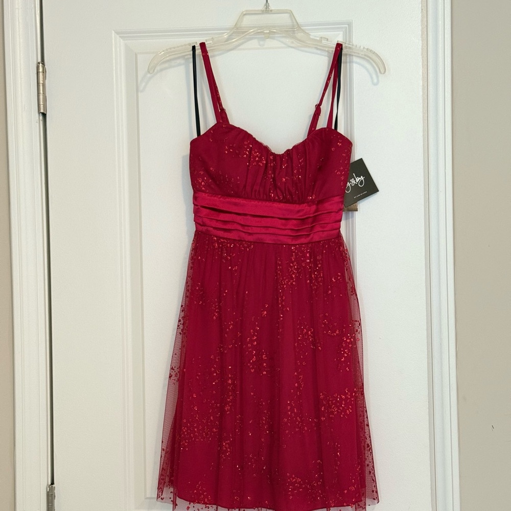 NWT Red Sleeveless Dress with Glitter Accents Size 1